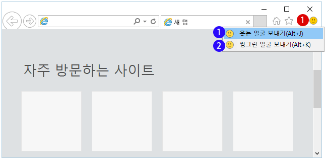 IE11 피드백 기능(스마일 아이콘, Smile Icon)