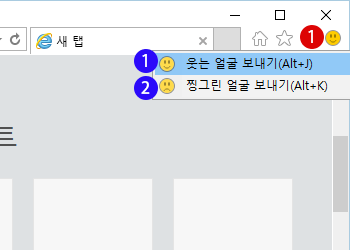 Internet Explorer 11(IE11)의 피드백 기능(스마일 아이콘, Smile Icon)을 숨기기