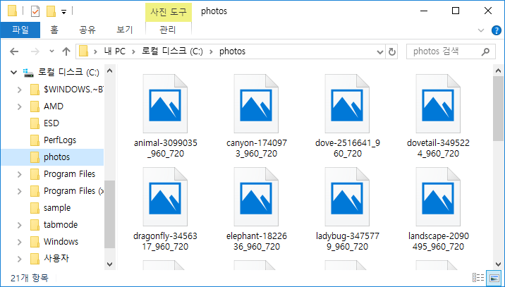 【Windows10】이미지 파일의 미리 보기 기능을 표시/무효화하는 방법