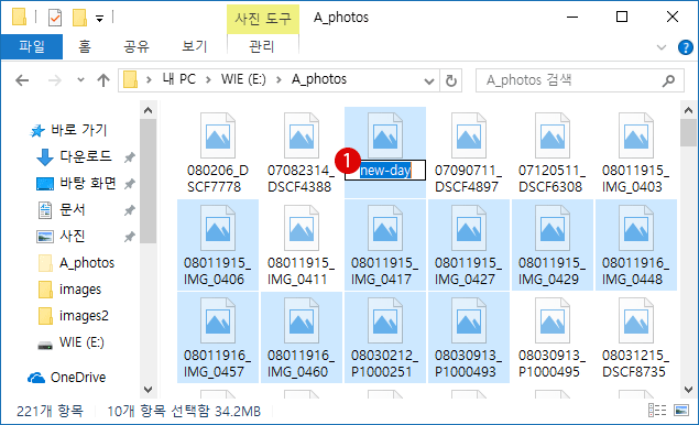 [Windows10]파일 이름 변경하기(Ren/Rename)