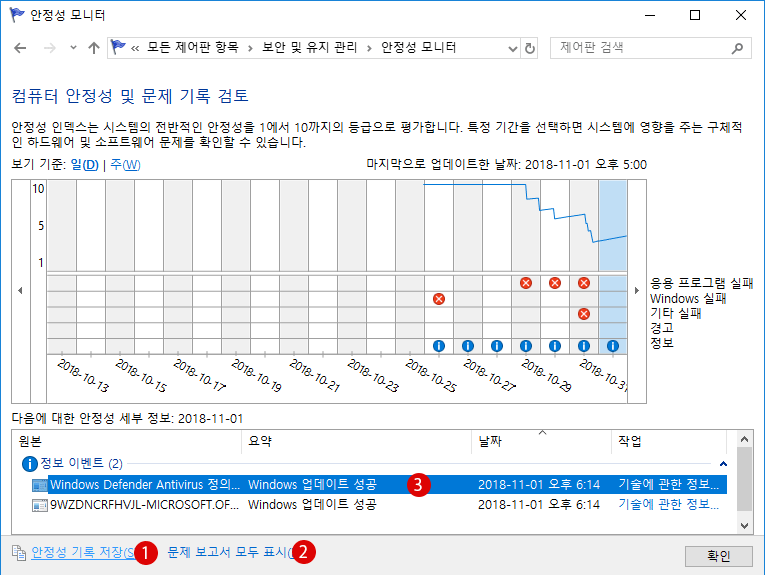 Windows 안정성 모니터