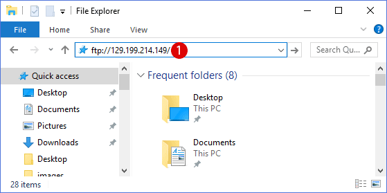 WWindows 파일 탐색기에 FTP서버를 고정하기