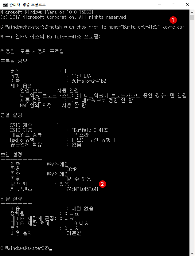 【Windows10】명령 프롬프트 암호화 키