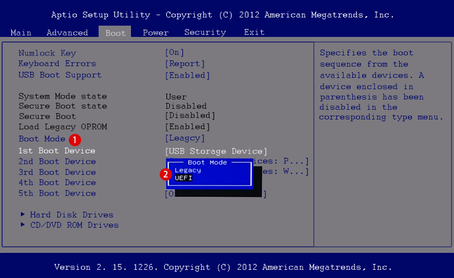 레거시 BIOS와 UEFI 모드의 차이점 - Windows BIOS 부트 모드(BOOT MODE)