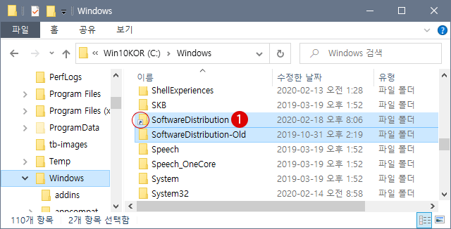 Windows Update의 Software Distribution 폴더