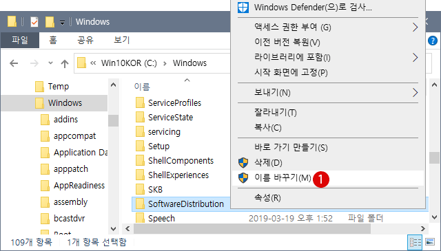 Windows Update의 Software Distribution 폴더