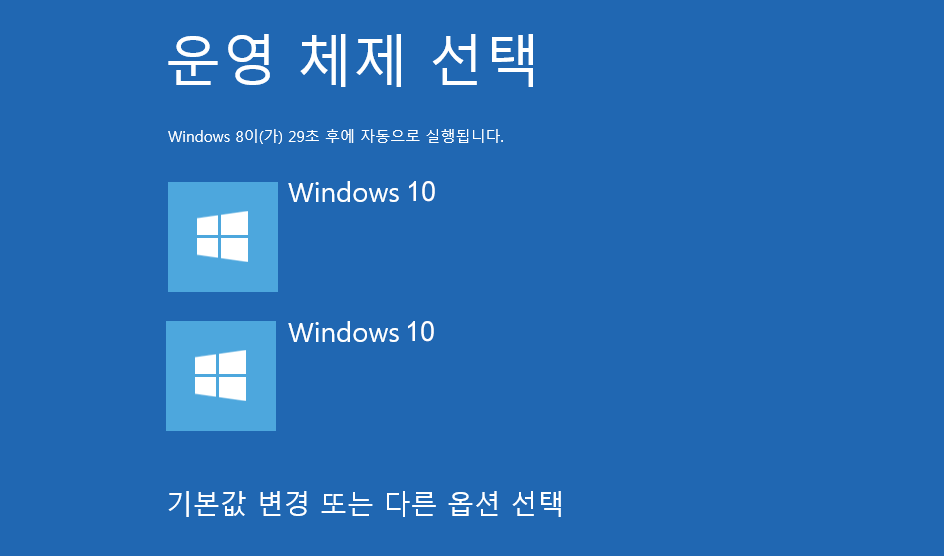 Windows 10 멀티 부팅 듀얼 부팅 운영 체제의 명칭 변경