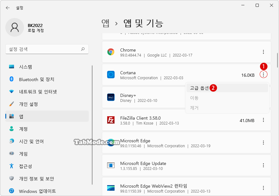 Windows 11에서 백그라운드 앱 사용 또는 사용 중지