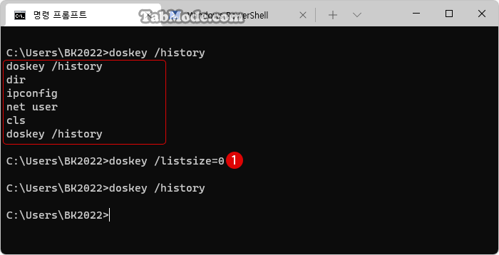 Windows PowerShell 및 명령 프롬프트에서 명령 기록 Command History