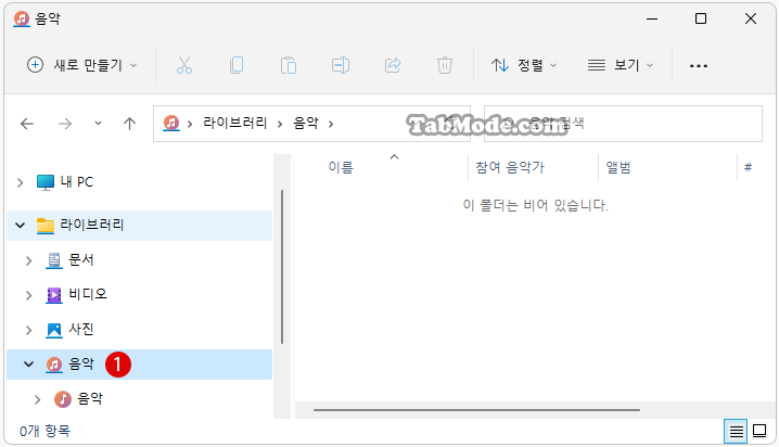 Windows 11 탐색 창의 라이브러리에 폴더 표시하기