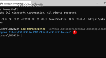 Windows PowerShell에서 제어된 폴더 액세스에서 신뢰하는 앱을 추가하기