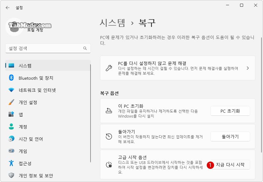 Windows 11 시작할 때 명령 프롬프트 열기