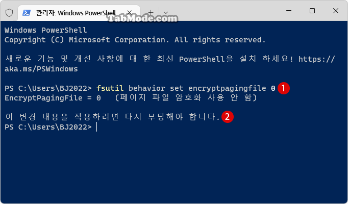 Windows 11에서 가상 메모리의 페이징 파일 암호화를 설정하기